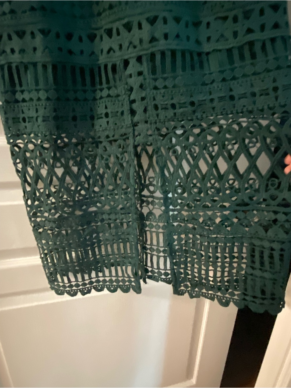 V-Neck Crochet Midi Dress in Deep Green - Picture 5 of 5